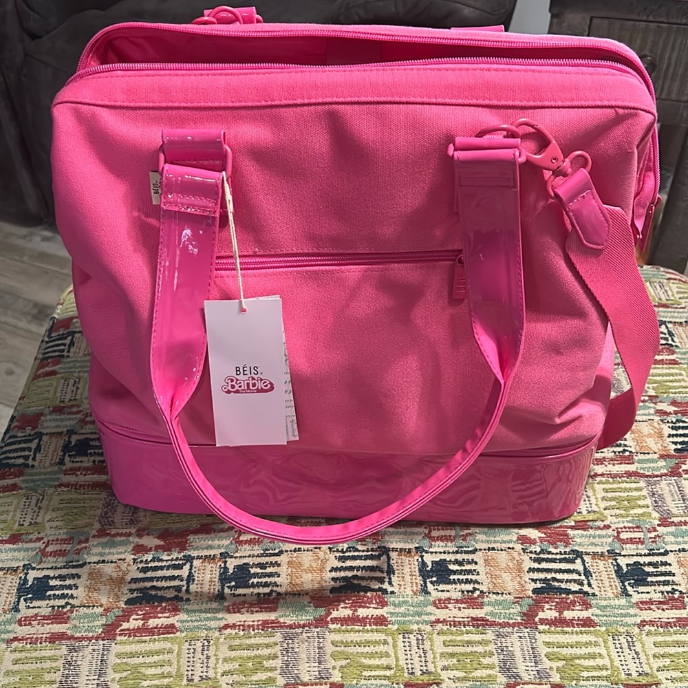 Beis Mini Weekender in BARBIE PINK never used.